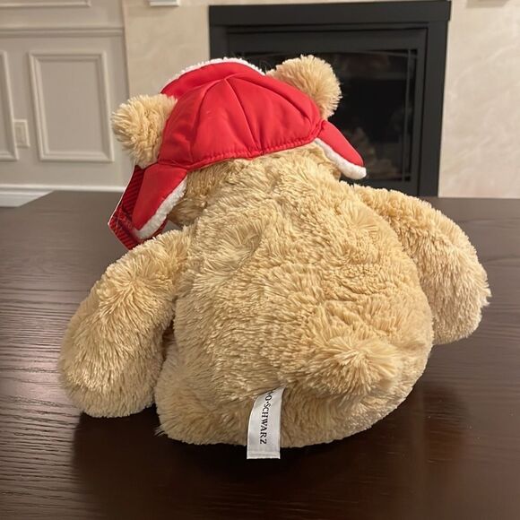 F.A.O. Schwarz Boy Bear with Red Winter Hat Collectable NWT 17” long Excellent … - Picture 4 of 7